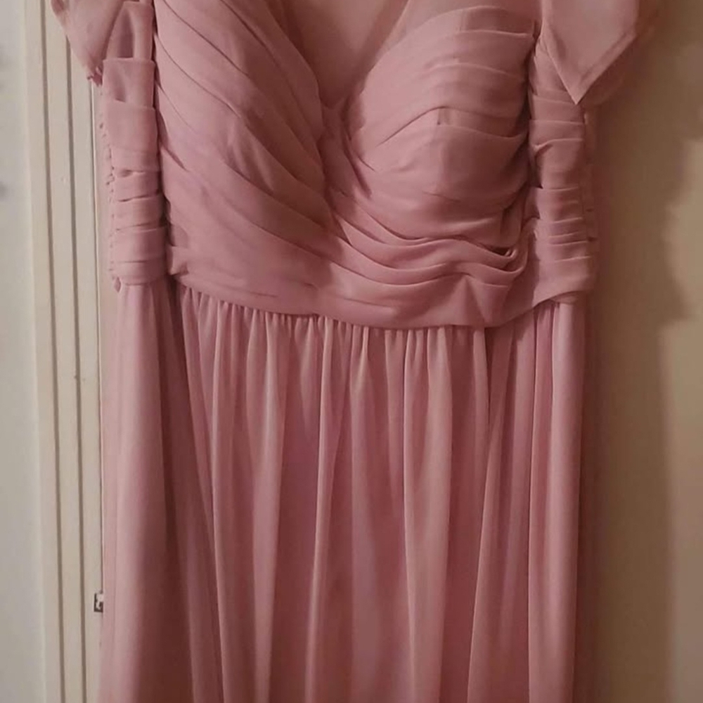 David's Bridal Soft Pink Maxi Dress
